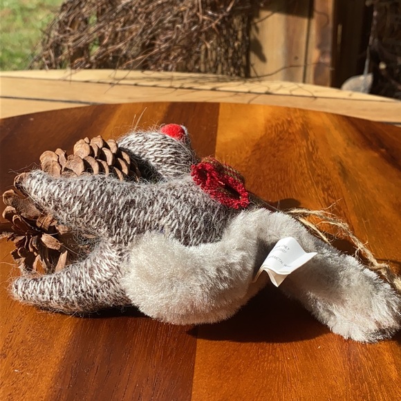 Pottery Barn Knitted Holiday Squirrel Holding a Real Pinecone Ornament🐿 - Picture 7 of 11